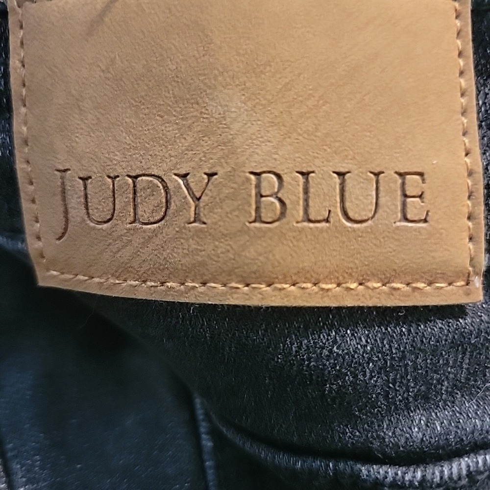 Judy Blue Jeans Womens 15/32 Black Washed Distressed Denim High Rise‎ Straight - Picture 9 of 12
